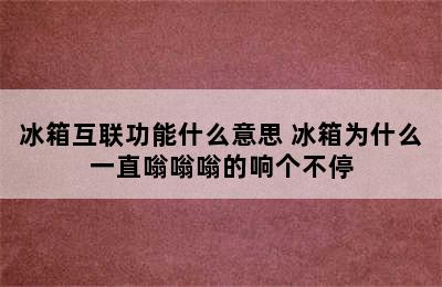 冰箱互联功能什么意思 冰箱为什么一直嗡嗡嗡的响个不停